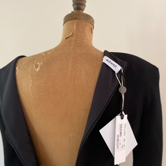 MONOT Black Plunging V-Neck Dress Evening Gown US8 - Picture 16 of 16